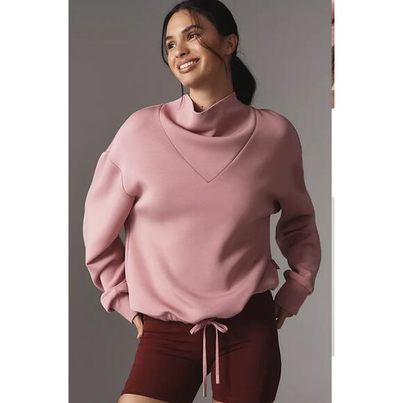 Varley Betsy Sweat Cowl Neck Double Soft Sweatshirt  Ash Rose Size S - Picture 1 of 12